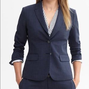 Banana Republic Navy Blue Wool Suiting. Size 14